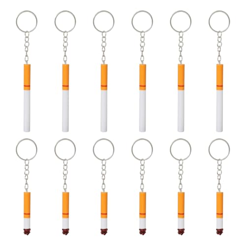 Honbay 12PCS Funny 3D Resin Cigarette Keychains Lifelike Artificial Cigarette