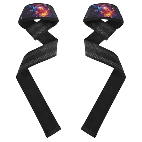 Nander Beautiful Colored Notes Wrist Straps for Weightlifting,Lifting Straps with Neoprene Cushioned Wrist Padded and Anti-Skid Silicone for Strength Training,Bodybuilding,Deadlifting