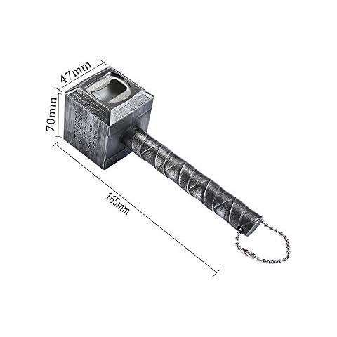 Silver Funny Hammer of Thor Shaped Beer Bottle Opener,Corkscrew Beverage Wrench,Creative Personality Supplies for Family, Restaurant, Bar, Hotel Cover