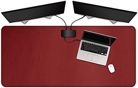 ZORESYN 2XL Longer Mouse Pads (47" x 16") - PU Leather Extended Large Gaming Mousepad Desk Mat - Nonslip Base and Waterproof Desktop Keyboard Extended Mouse Mat (Light Brown, 2X-Long)