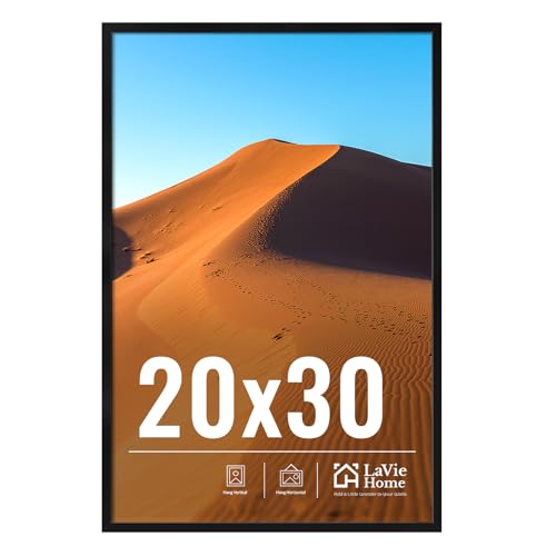 LaVie Home 20x30 Picture Frame for Wall Display, 20x30 Black Picture Frame with HD Plexiglas, 20 x 30 Poster Frame 1 Pack, Display Frame for Vertical or Horizontal, Classic Collection