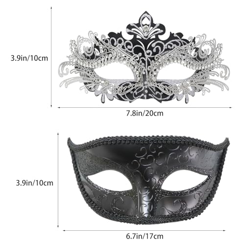 Image of Coddsmz Couple Masquerade Mask Set - Venetian & Mardi Gras Mask for Women & Men