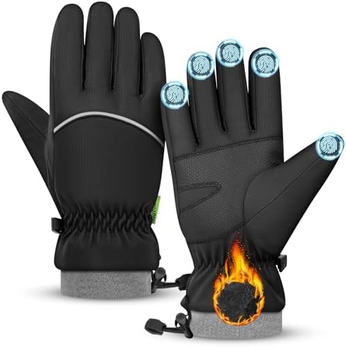 Waterproof Winter Gloves, Thermal Touchscreen Cold Weather Ski Snow Warm Windproof Gloves for Cycling Running Hiking Driving Camping Men Women