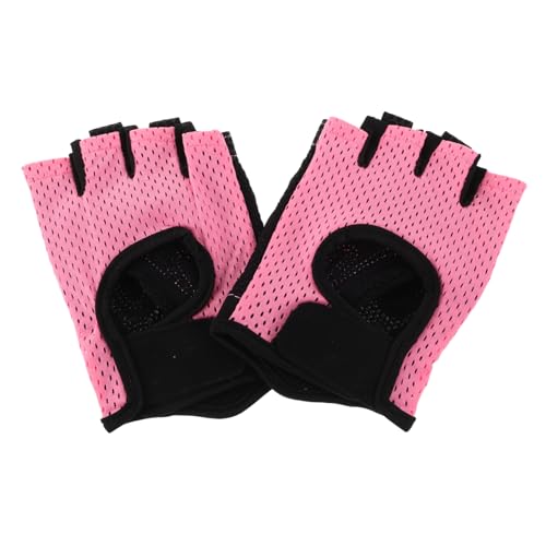 SUPVOX 1 Pair Fingerless Cycling Gloves for Men and Women Slip Breathable Workout Gloves with Sweat Wicking Mesh Design Shock Absorbing Palm for Gym and Outdoor Training
