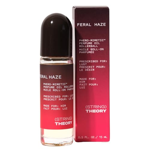 STRING THEORY Pheromone Roll On Cologne Oil for Men - Spicy & Smoky Vanilla Woody - Dark Rum, Vanilla, Oakwood & Skin Musk - Lasts 3 Hours Long - Pheromones Phero-Mimetic Men's Cologne Roll On Oil