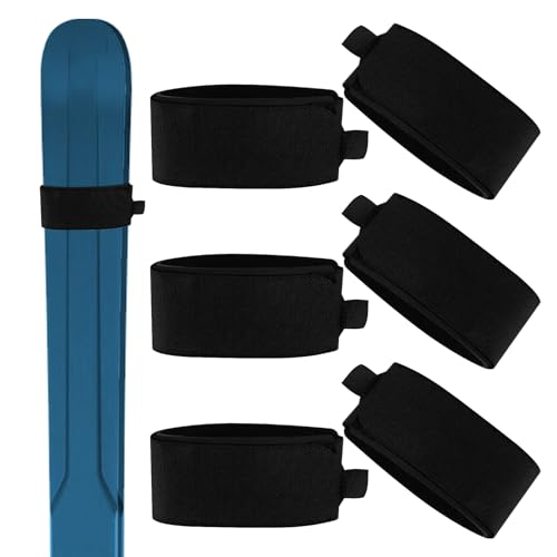 LgCiXli 6er Set Verstellbare Skigurte | Premium Ski Klettband für Sicheren Transport & Lagerung | Gepolsterte Ski Befestigungsbänder mit Kantenschutz | Wintersport Zubehör
