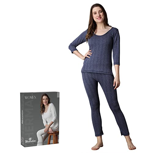 Image of Wearslim Women's Cotton Quilted Winter Lightweight Thermal Underwear for Women Long Johns Set with Fleece Lined Soft Warmer