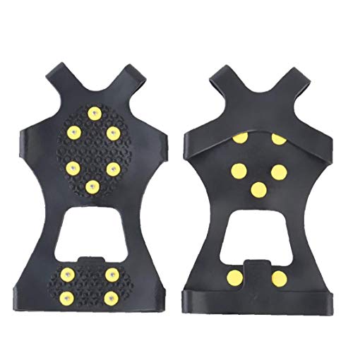 Chaussures Cloutées Grippers Traction Bottes Crampons Neige Crampons À 10 Pièces en Acier Crampons pour La Randonnée Pêche Randonnée Escalade (XL) Cover