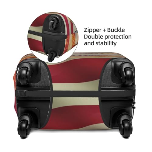 Baseball Ball With Flag Print Luggage Covers For Suitcase,Elastic Washable & Stretchable Suitcase Covers For Luggage, Anti-Scratch - Fits 18-32 Inch Luggage-No Luggage Included2