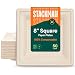 100% Compostable Square Paper Plates [8x8 inch - 50-Pack] Elegant Disposable Plates Heavy-Duty Quality, Natural Bagasse Unbleached, Eco-Friendly Made of Sugar Cane Fibers, 8" Biodegradable Plate