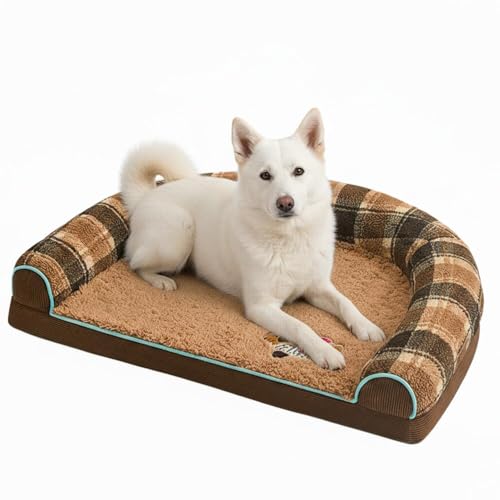 Lifetips紀州犬(Kishu Ken)U型 ペットベッド 犬 猫 クッション ソファ 丸洗い可 滑り止め 保温 四季対応 小型犬 中型犬 大型犬 多頭飼い 快適 枕付き 軽量 カバー取り外し インテリアに馴染む 圧縮梱包 極厚 やわらか 防汚 通気性