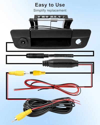Image of Tailgate Handle Backup Camera Fit for Dodge Ram 1500 2500 3500 2013 2014 2015 2016 2017, Rear View Backup Camera Replace 68197873AA 68084284AB CH1915120
