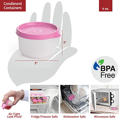 Image of Signoraware Mini Fresh BPA Free Plastic Containers (130ml x 8 | Set of 8 | Pink)