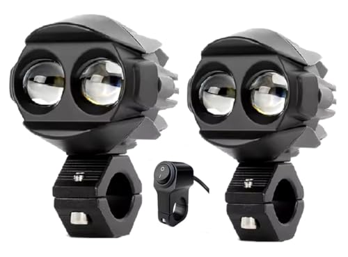 Motosiklet Sis Led Beyaz ve Sarı ışık (2 Adet Led, 1 Adet Anahtar)