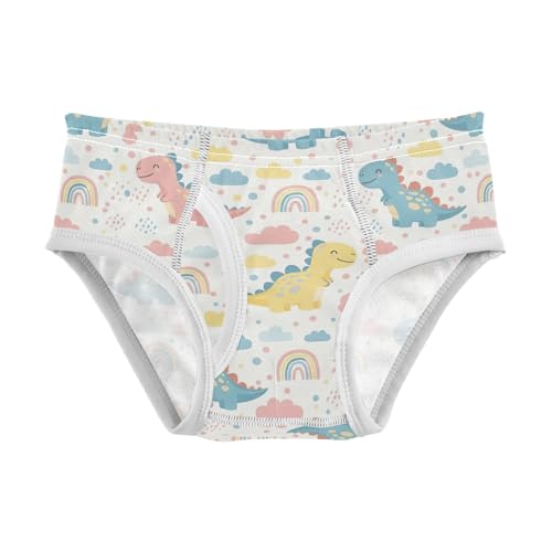 ODAWA Cute Pastel Dino Tag Free Toddler Briefs Cotton, Toddler Underwear Boys 2T