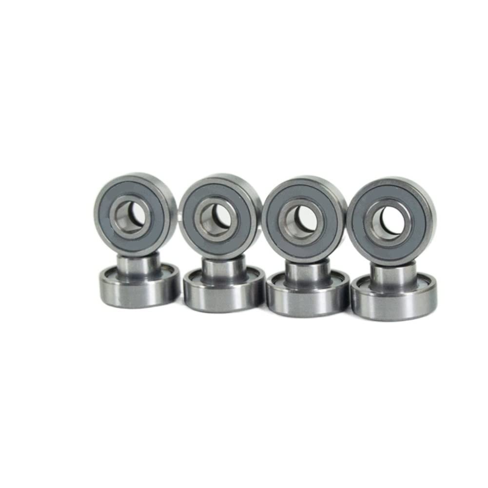 Lot de 8 roulements Professionnels en céramique Noire for Longboard, Planche de Surf, Roller, Skateboard(Gray Integral Bearing)