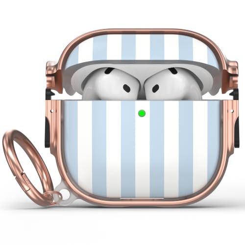 Image of for AirPods 4 Case with Safety Lock, Magsafe Compatible, Blue White Stripes