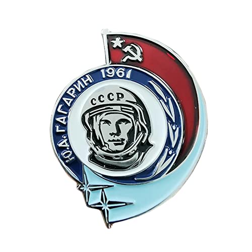 Soviético Cosmonauta Esmalte Pin Yuri Gagarin Día 1961 Insignia de la nave espacial URSS Broche Gran Accesorio Insignia para Hombres