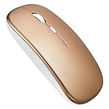 最安！のBluetooth5.1 Bluetoothデュアルモードワイヤレスマウス、2.4Gマウス、充電式、サイレント、省エネ、高感度、3DPIモード、コンピューターノートブックオフィスゲーム、Mac/デスクトップコンピューター/iPadおよびその他のモデルのサポート (Gold)