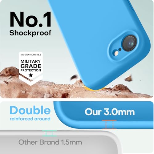Image of LOVE 3000 Designed for iPhone 16e /17e Case, Premium Silicone with [Soft Anti-Scratch Microfiber Lining] Shockproof Protective Phone Case for Men Women Girls 6.1 inch, Blue