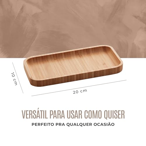 LYOR Bandeja de Bambu Hire Marrom Natural 20cm - Organização - Utensílios de Cozinha - Enxoval - Dec