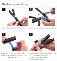 Alex Tech 13mm-3.1m selbstschließend Kabelschlauch gewebter Kabelmantel Kabelschutz zuschneidbar Schwarz Für TV Computer Heimkino Automobilkabel zu Hause und im Büro – Ansicht 6