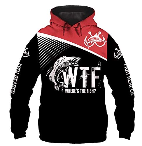 Hombres Mujeres Pesca Deportes Señuelos Estampados de Pesca Sudadera con Capucha de Manga Larga Única Pesca Reaper Sudadera Informal