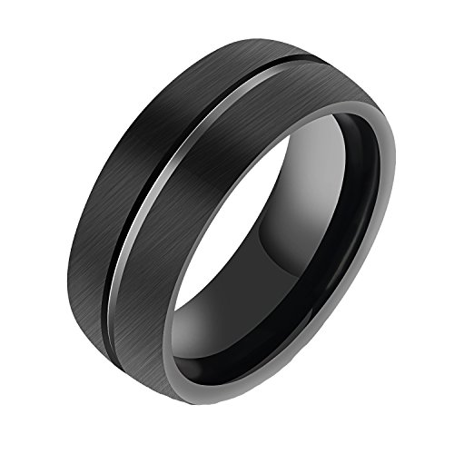 Anneau Tungsten Steel PAURO Hommes au design vintage punk simple unique
