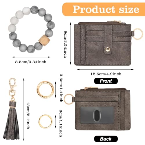 Image of KNGITRYI Wristlet Wallet for Women,RFID Keychain Wallet with Beaded Strap