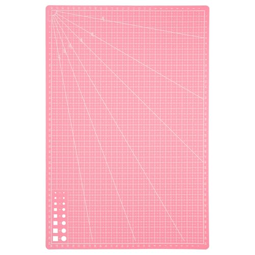 Uonlytech Tapete de Corte A3 Doble Cara 45×30 CM Color Rosa Base de Corte de Plástico PP Resistente para Manualidades Grabado y Proyectos de Scrapbooking Tapete Artístico Antideslizante