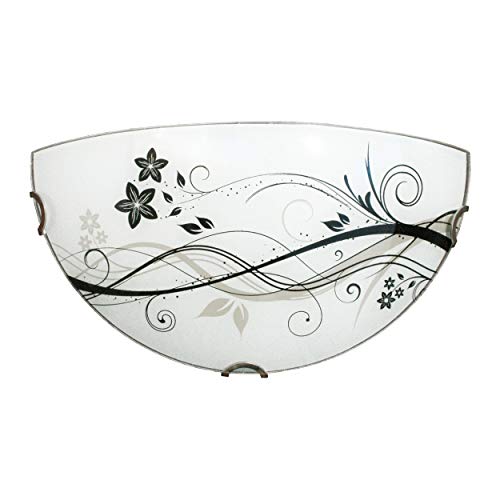 Lampe murale pour intérieur E27 - Applique plafonnier rond demi-lune - IP20 - Plafonnier design moderne fleur de lotus - Éclairage intérieur Moderne 32cm x 16cm...