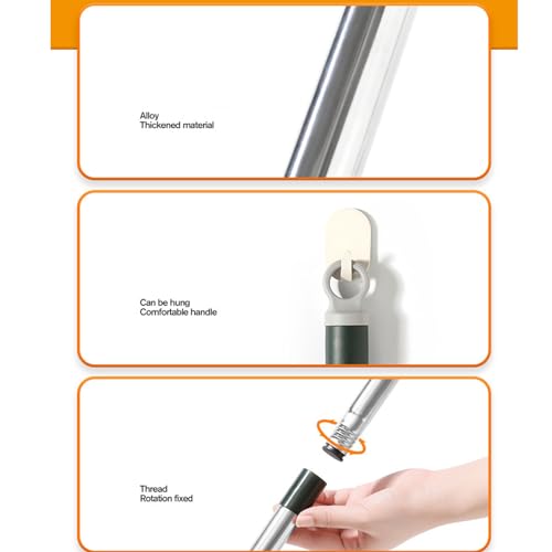 Window Squeegee, 2 in 1 Window Squeegee Cleaner Tool with Extension Pole, Telescopic Window Squeegee with 90° Rotating Head - Image 4