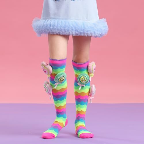 Crazy socks for Kids Black girls Adorable Knee-High Socks With Fluffy Ear wacky Funky Novelty Socks3