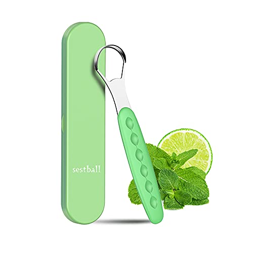 New Version Tongue Scraper Cleaner for Adults &amp; Kids, Medical Grade Metal Tongue Brushes Set for Fresh Breath Dental Eliminate Bad Breath in Seconds (Green)