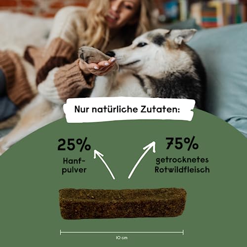 SOS Ultra Wild, enthalten Rotwildfleisch und Kräuterpulver - Snack für Hunde, getreidefrei, bei Unruhe, gegen Stress, unterstützt die Verdauung und Gelenke, 6 x 17g
