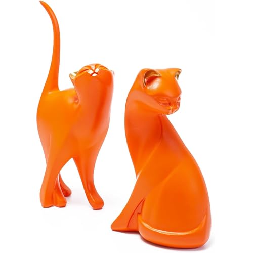 Sculpture chat abstraite en résine haute qualité finition satinée - 6