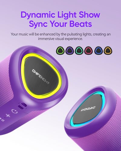 Image of Portable Bluetooth Speaker Beach Essentials: IPX5 Waterproof for Outdoor /Powerful HD Sound /Dynamic Light /All Day Playtime /Wireless BT 5.3 /TWS Pairing, Travel|Camping|Pool Accessorie, School Supplies