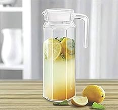 DIVIDEX STORE 1100ml jug Italian Glass jug Pitcher with lid, iced Tea Pitcher Water jug, hot Cold Water, ice Tea, Wine, Milk and Juice Beverage Carafes- 1PC