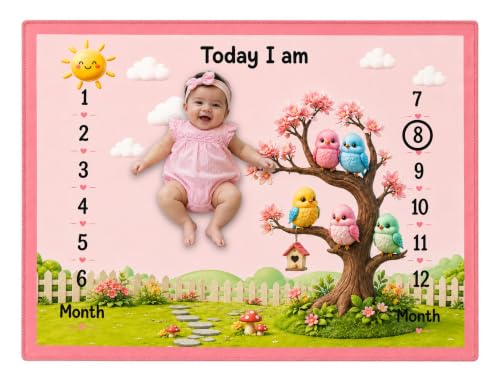 Image of NEW COMERS Milestone Baby Blanket for All Season Play Mat, Super Soft Foam | 3 Layer Thick Mat Blankets for Kids /New Born Monthly Photoshoot