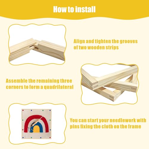 Image of 20 Sets Stretcher Bars for Needlework with 100 Tacks,10 Sizes 40Pcs Wooden Canvas Splicing Stretcher Bars Needlepoint Embroidery Stitch Frame Set for Crafts Art Supplies for Women
