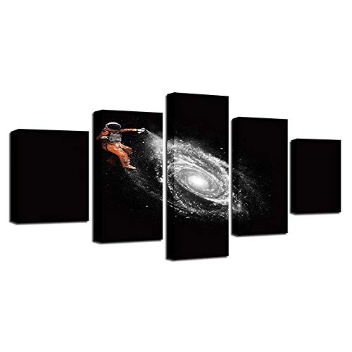 Impression sur toile astronaute galaxie 5 pièces, image décoration murale moderne