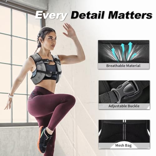 Image of VBSD Weighted Vest Woman 6lb /8lb /12lb /16lb /20lb /25lb /30lb Weight Vest for Women Men Body Weight Vests for Walking Strength Training Running Workout Jogging Fitness
