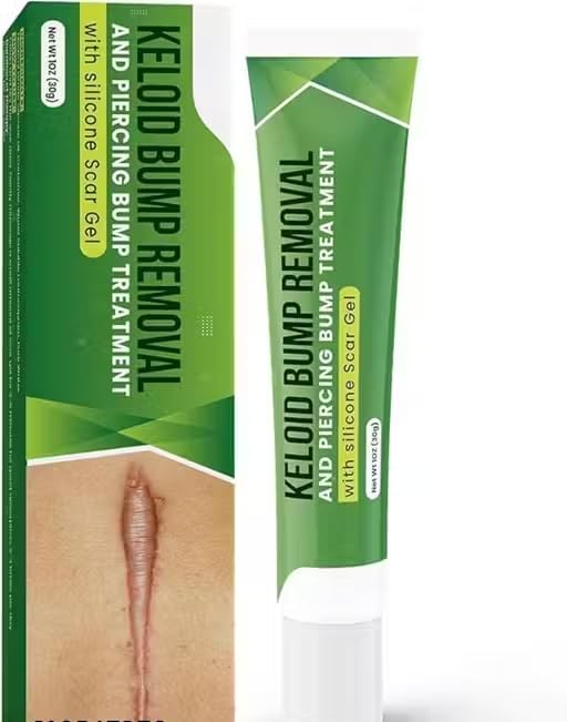 Bump Removal Cream with Silicone Scar Gel, Piercing & Scar Treatment for Keloids, Acne Marks & Skin Repair, 30g (Pack of 1)-image-3