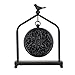 SOFFEE DESIGN 7.5'' x 10'' Mantel Clock Iron Tower Frame, Creative Bird Ornament Tabletop Clock, Silent Clock with Hollow Carved Back Cover for Home Decor, Black