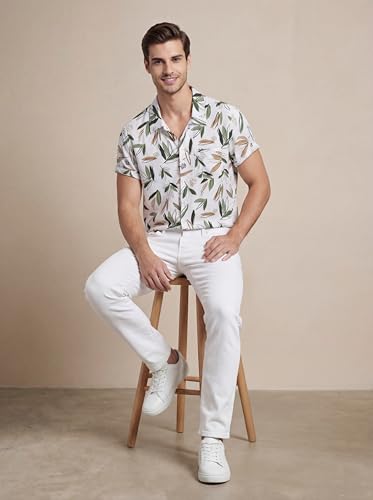 Image of GRECIILOOKS Shirts for Mens | Stylish Shirt for Summer and Vacation | Casual Printed Outfit Men | Trendy Button Down Reguler fit Men`s Shirt | Comfort Rich Formal Shirts