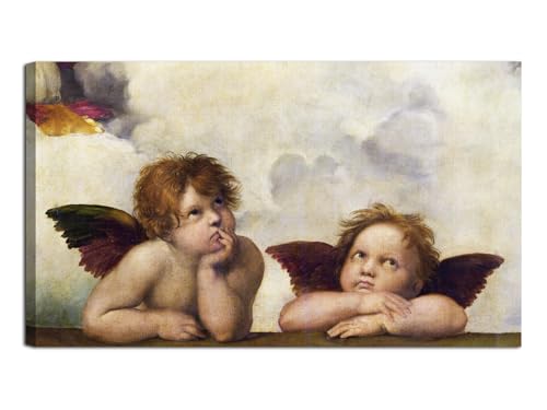 canvashop Quadro Angeli Di Raffaello Sanzio Cm 120X70 Stampa Su Tela Canvas Quadri Moderni Camera Da Letto Arte Sacra Cherubini Putti