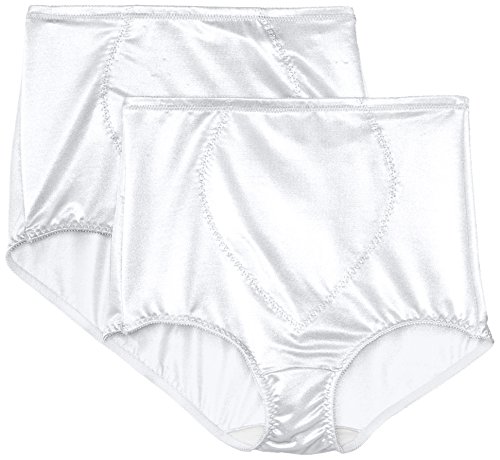 Bali Women's Shapewear Tummy Panel Brief Firm Control 2-Pack, White, Large