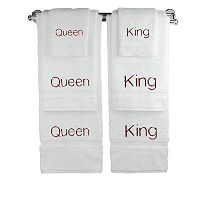 Bare Cotton Hotel & Spa Sechs Stück Handtuch Set Gästetuch Hochzeit Engagement Jahrestag Geschenk, Baumwolle, weiß, Six Piece Towel - Queen and King