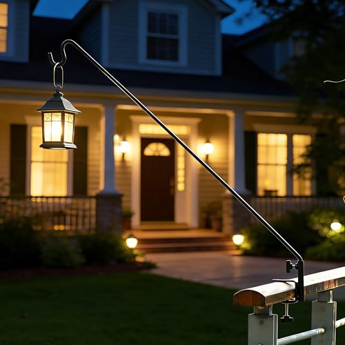 ERYTLLY Extended Reach Deck Hook Wall Pole Wall Mounted Deck Hook Extensible and 43 inch Wall Bracket for Hanging Bird Feeder,Plants,Wind Chimes,Lanterns 2 Packs - image 7