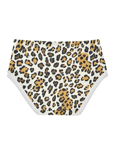 ZZKKO Leopard Pattern Yellow Brown Girls Underwear Toddler Panties for Girls Comfort Brief Size 2T2